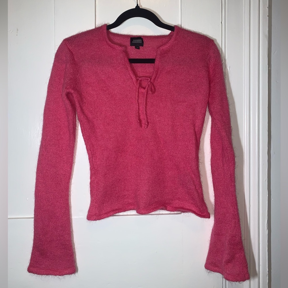Barbiecore pink mohair sweater 💗💗
